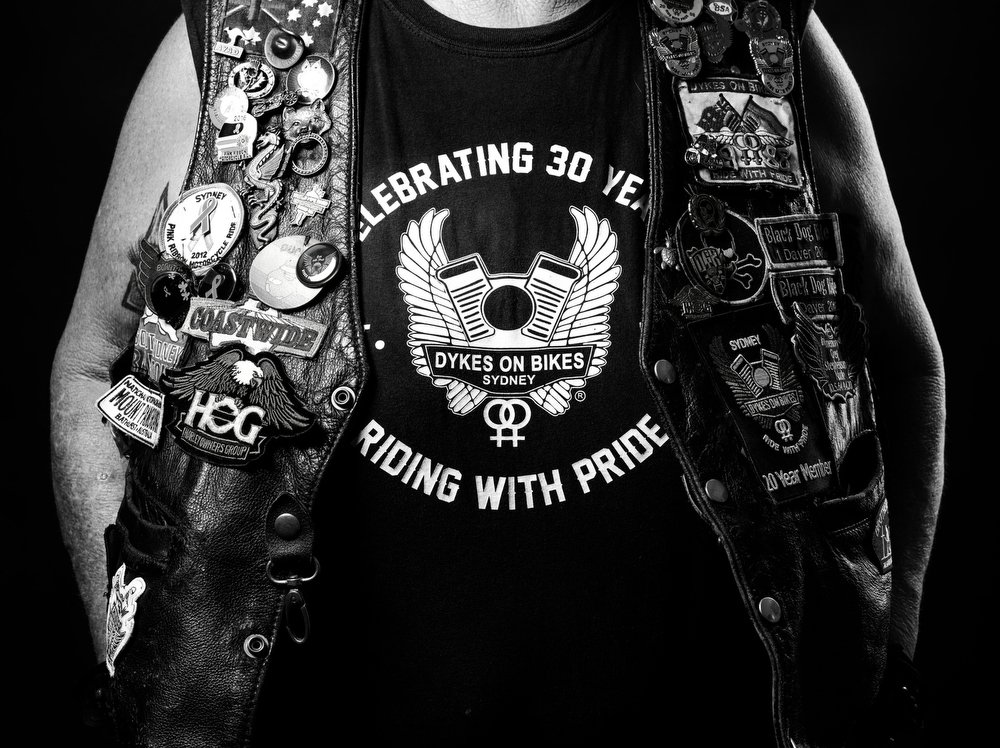 Dykes on bikes - the vests by Andrea Francolini